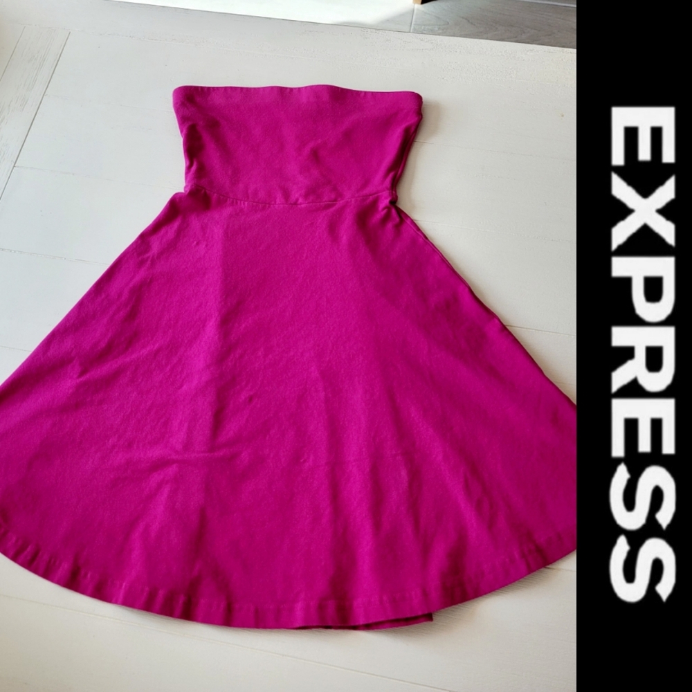 🏝 Express Y2K Strapless Skater Dress